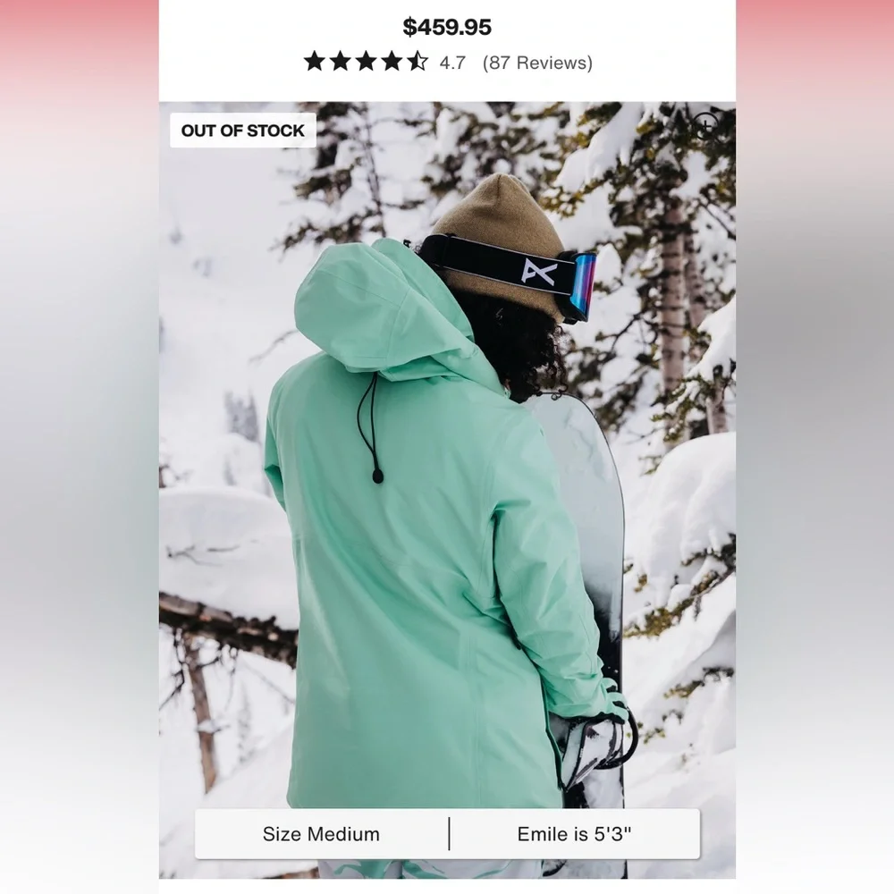 Women's Burton [ak]® Upshift GORE-TEX 2L Jacket in Powder Mint - Picture 11 of 16